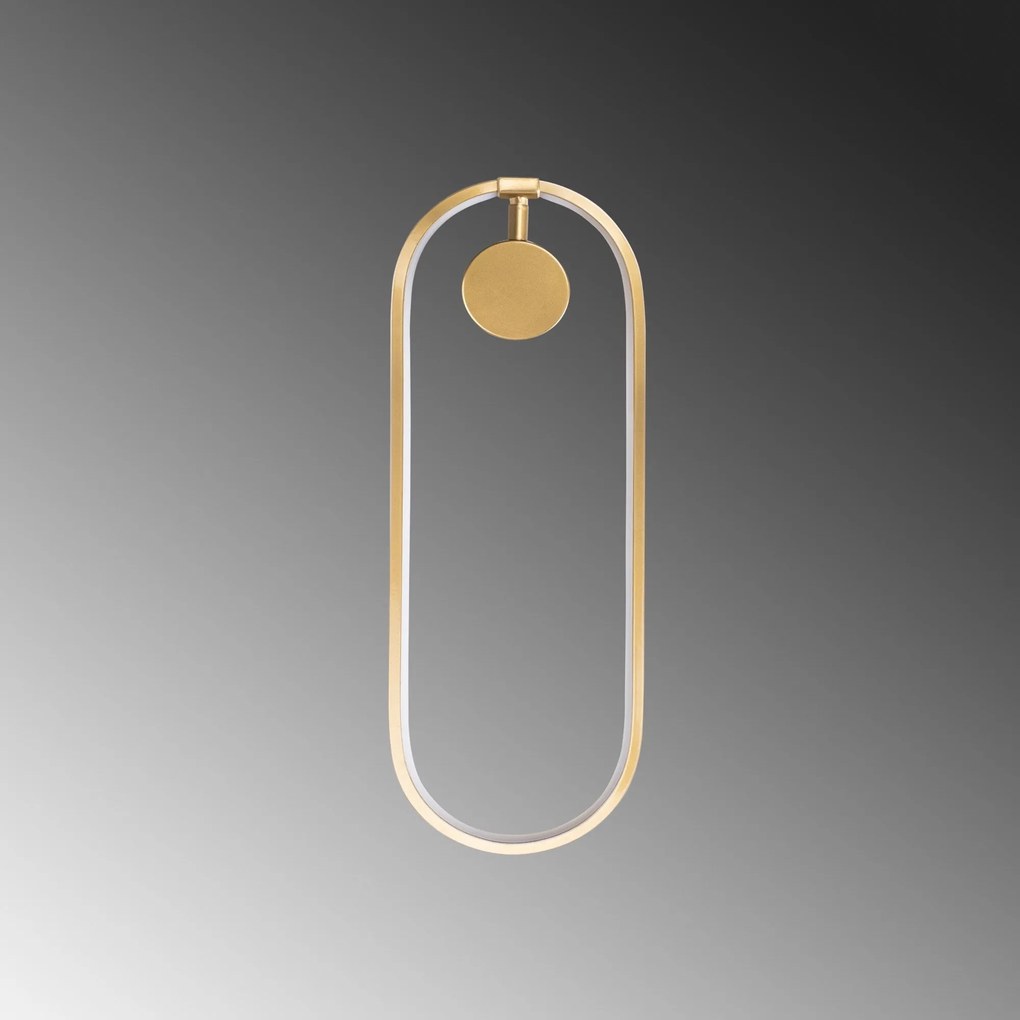 Candeeiro de Parede Can – Dourado – 17x48x10 cm