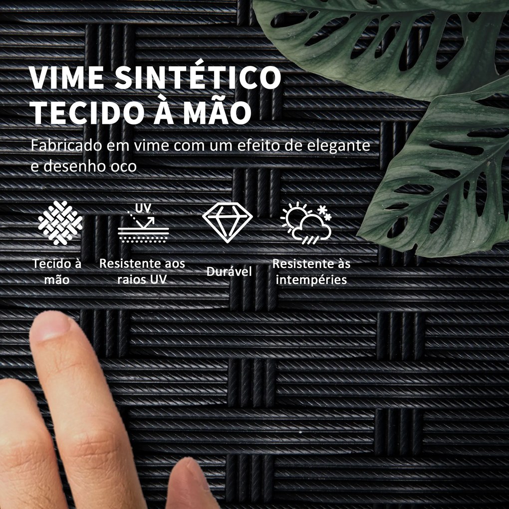 Conjunto de 2 Espreguiçadeiras de Jardim Espreguiçadeiras de Vime Sint