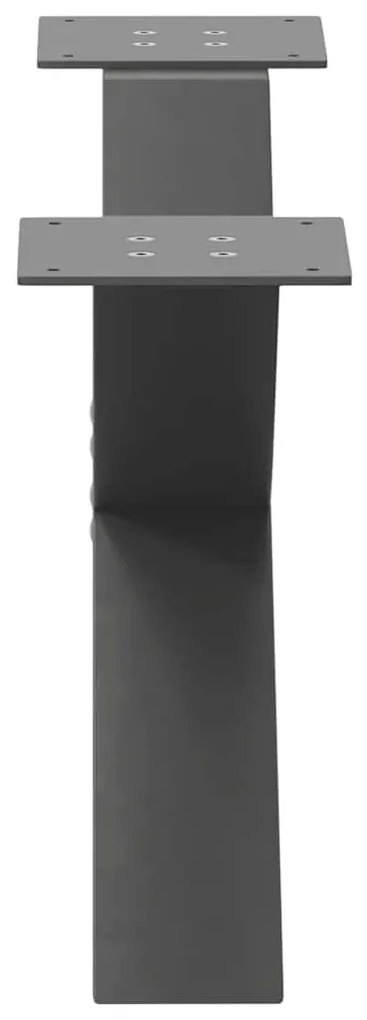 Pés para mesa de centro em formato de X, 2 peças, antracite, 70x(30-31