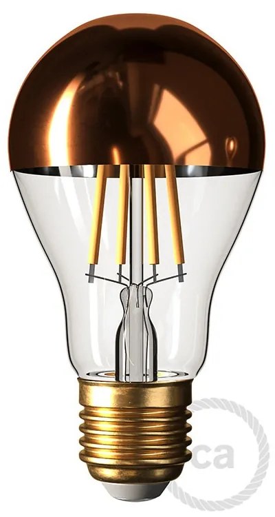 Copper half sphere Drop A60 LED light bulb 7W E27 2700K Dimmable