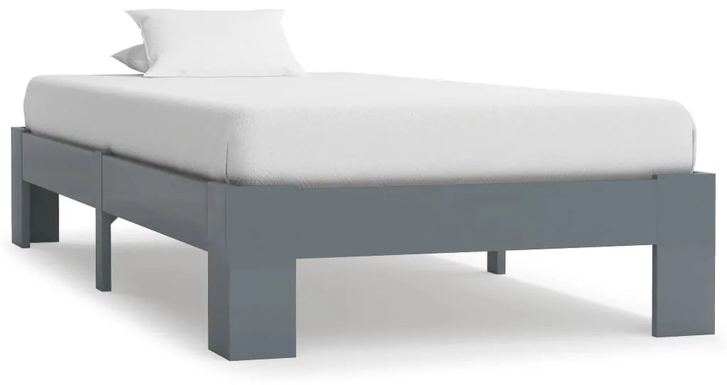 283305 vidaXL Estrutura de cama 100x200 cm pinho maciço cinzento