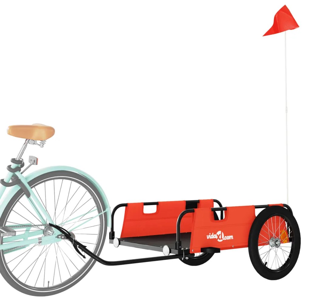 Reboque de bicicleta tecido oxford/ferro laranja