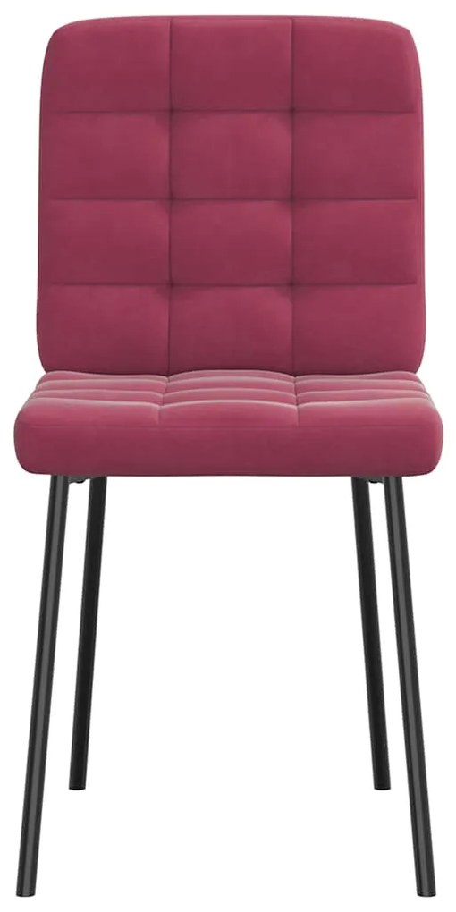 Cadeiras de jantar 6 pcs veludo vermelho tinto