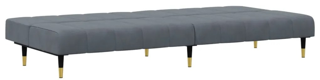 2 pcs conjunto de sofás veludo cinzento-escuro