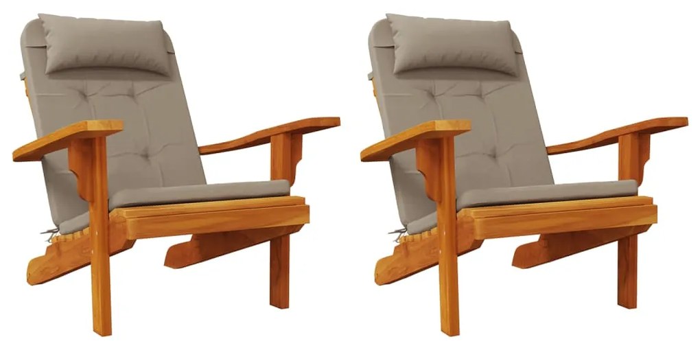 Almofadões cadeira adirondack 2pcs tecido oxf cinza-acastanhado