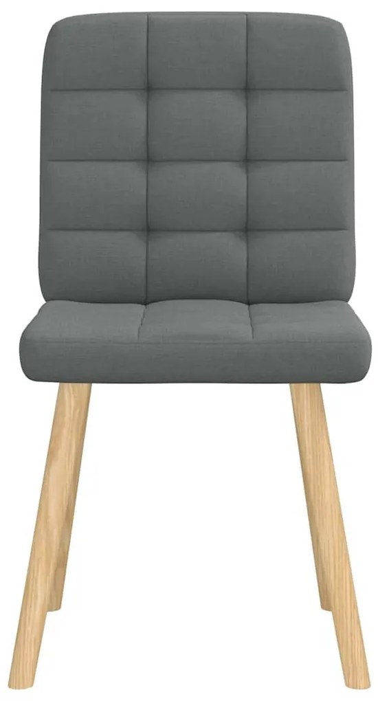 Cadeiras de jantar 6 pcs tecido cinzento-escuro