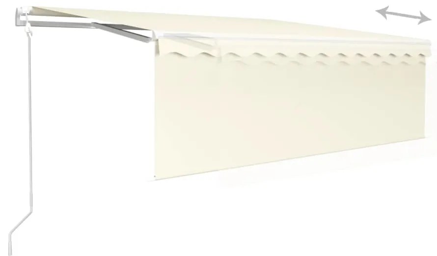 Toldo retrátil automático com estore 4x3 m cor creme