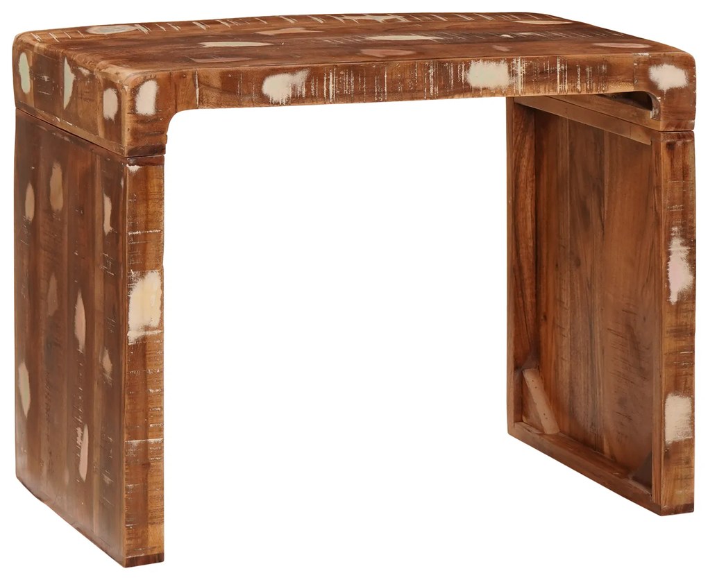 vidaXL Mesa de apoio 60 x 35 x 46 cm Madeira de demolição sólida