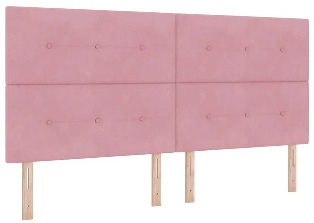 Estrutura de Cama vidaXL Rosa 200x200 cm Veludo