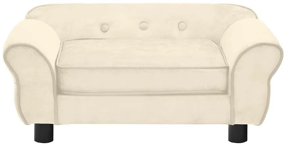 Sofá para cães 72x45x30 cm pelúcia cor creme