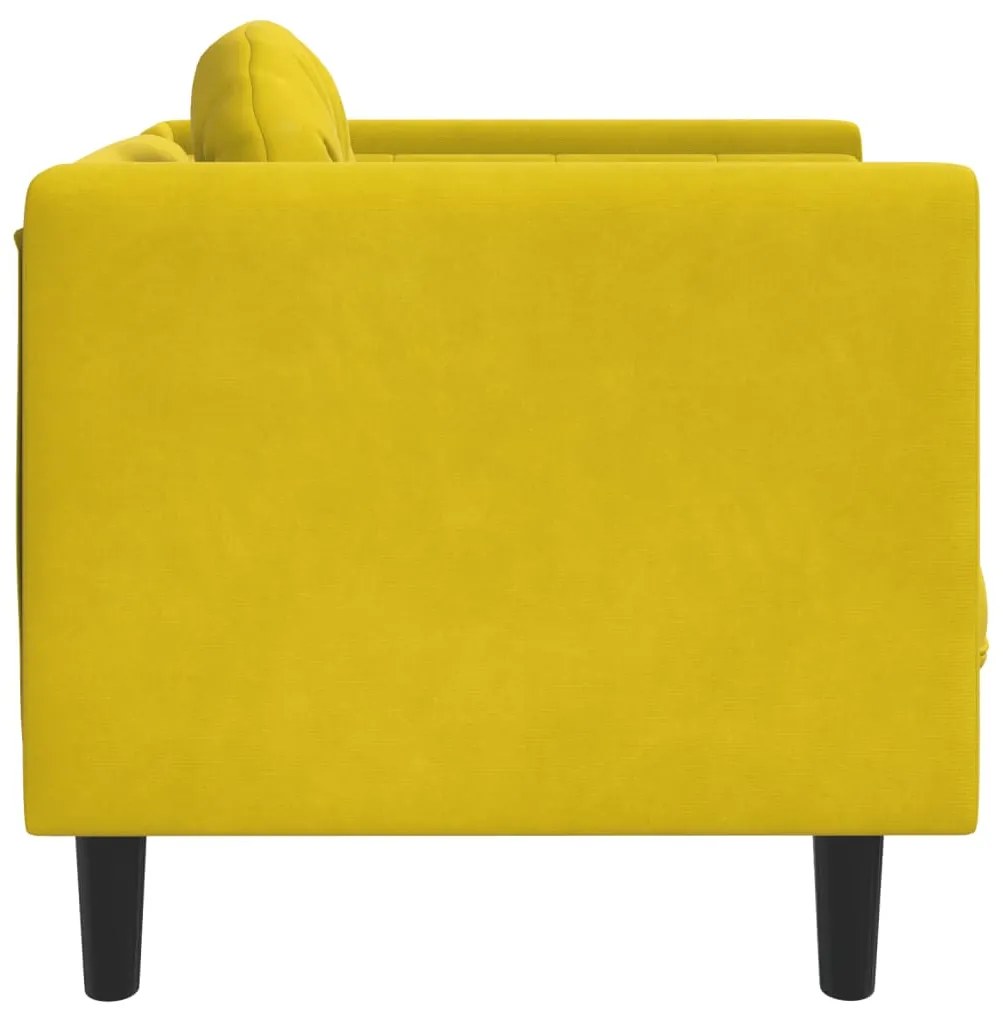 Poltrona com almofadão veludo amarelo