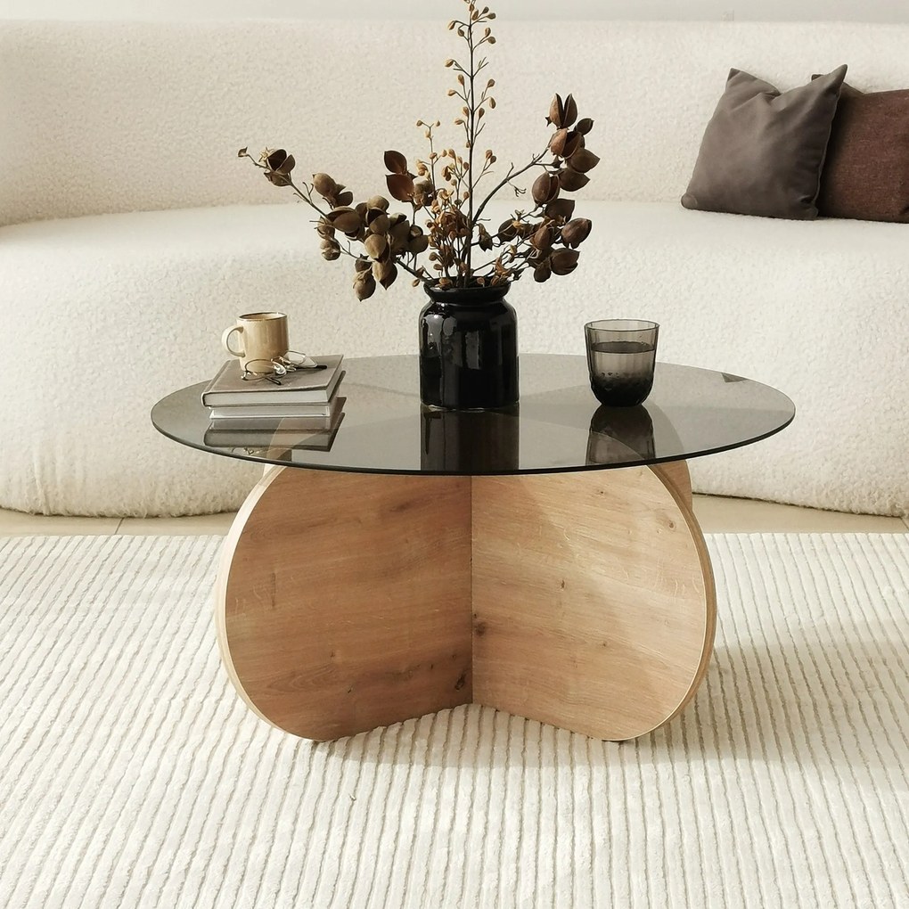 Mesa de Café Bubble – Carvalho Fumado – 75x35x75 cm