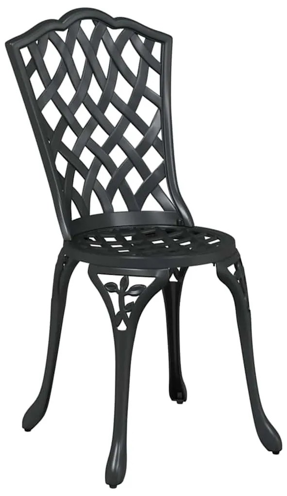 Conjunto de Bistro de Jardim de 3 Peças vidaXL Preto em Alumínio Fundi