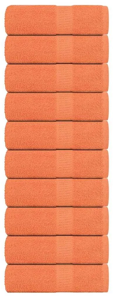 vidaXL Toalhas de rosto FROGN 10 unidades Laranja 30x30 cm 360 g/m²