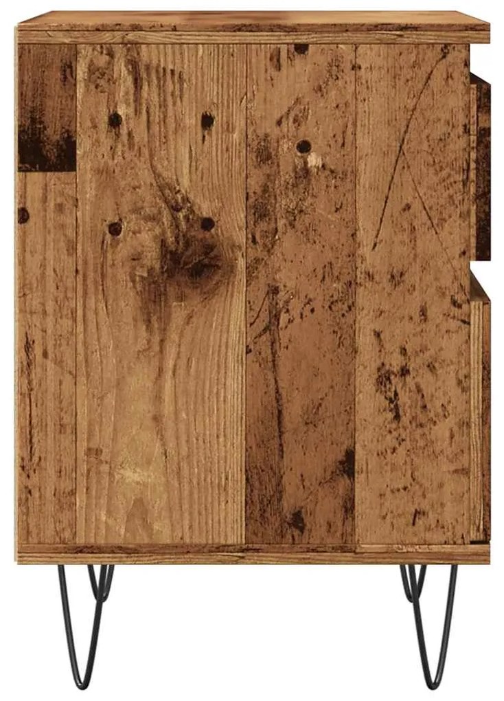 Mesas cabeceira 2pcs 40x35x50cm derivados madeira madeira velha