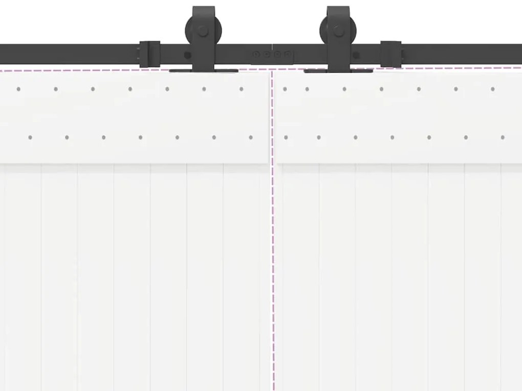 Kit de ferragens para porta deslizante 400 cm aço preto