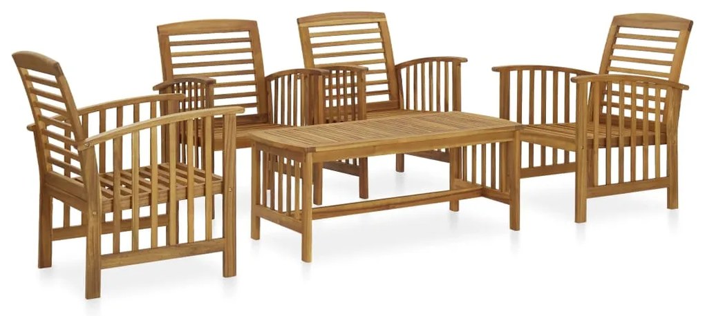 vidaXL 2 pcs conjunto lounge de jardim madeira de acácia maciça
