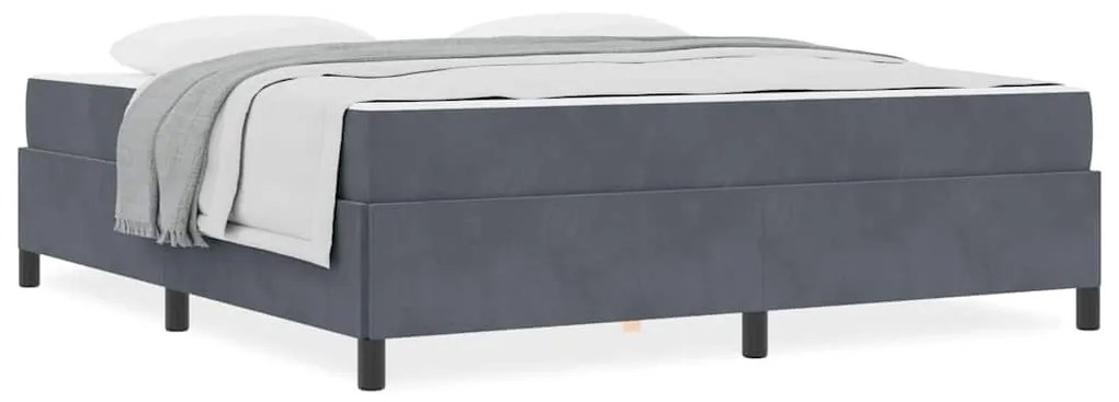 Estrutura da Cama Branco e Cinza Claro 180 x 200 cm Veludo