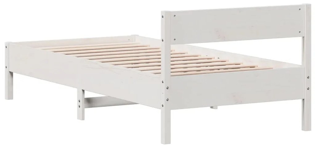 Estrutura cama c/ cabeceira 75x190 cm pinho maciço