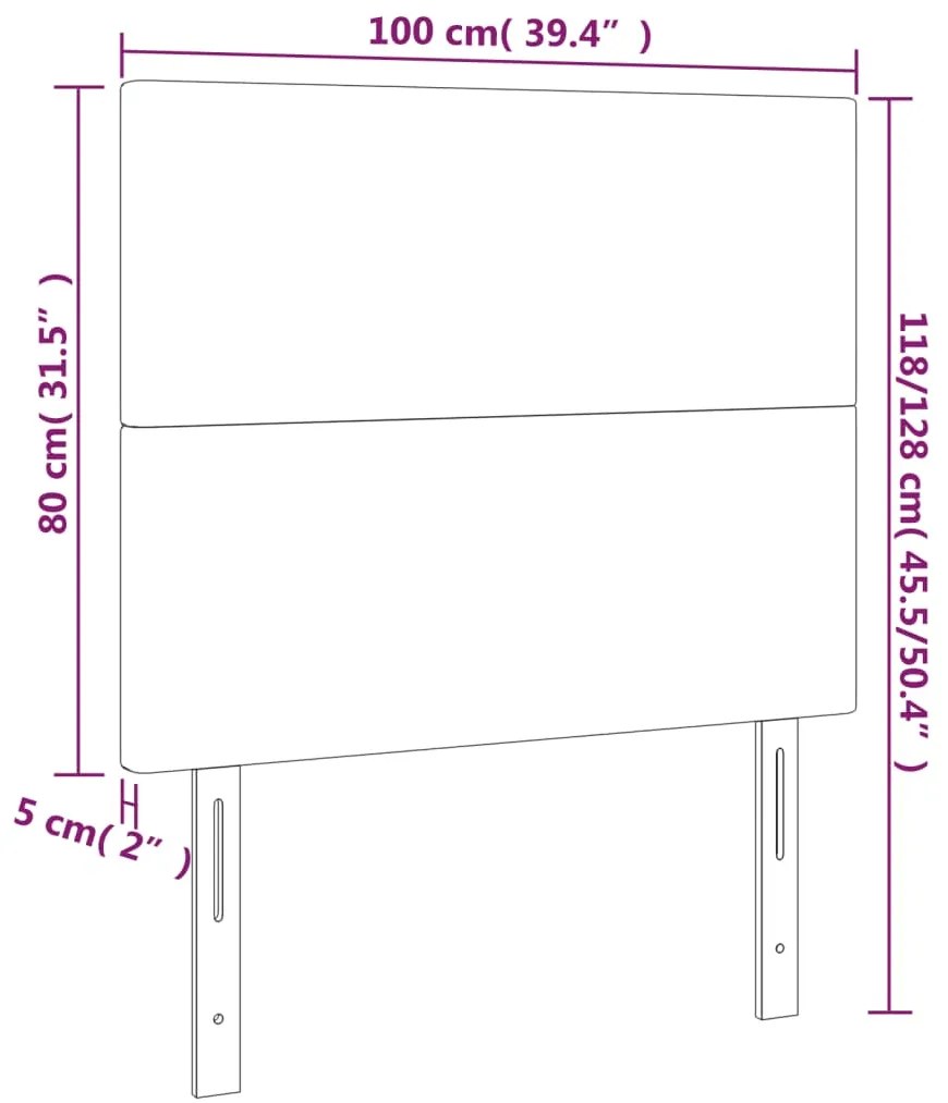 Cabeceira de cama 2 pcs couro artificial 100x5x78/88 cm branco