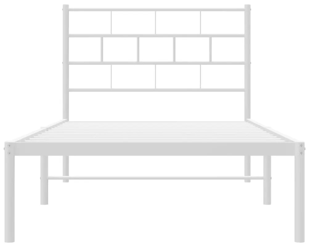 Estrutura de cama com cabeceira 90x190 cm metal branco