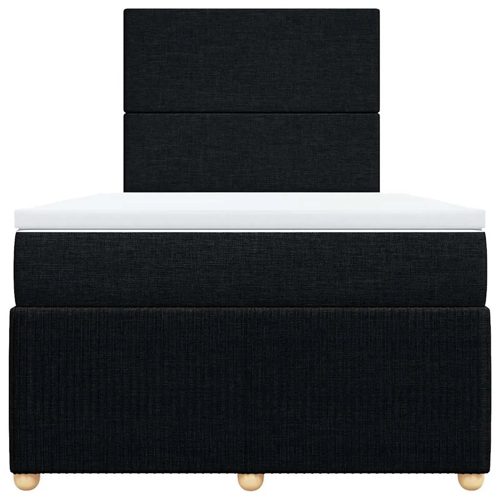 Cama boxspring com colchão 120x190 cm tecido preto