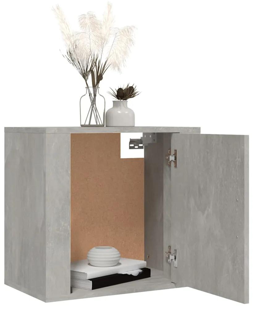 Mesas de cabeceira de parede 2 pcs 50x30x47 cm cinzento cimento
