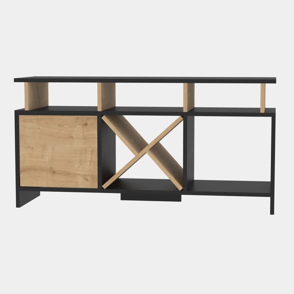 Móvel de TV Auburn – Antracite e Carvalho – 120 cm x 29,9 cm x 60,6 cm
