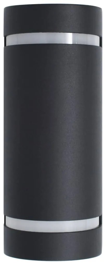 Candeeiros de parede exterior 2 pcs 35 W semicilíndrico preto