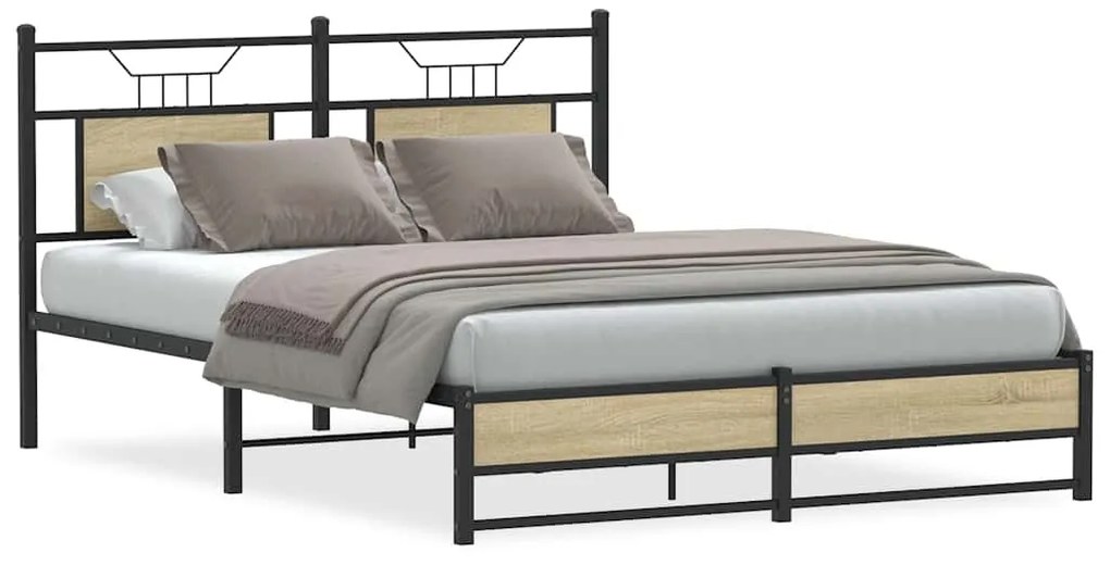 Estrutura cama s/ colchão derivados de madeira carvalho sonoma
