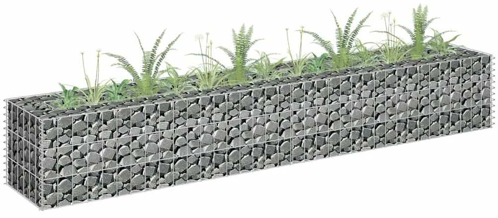 Canteiro elevado/cesto gabião 180x30x30 cm aço galvanizado