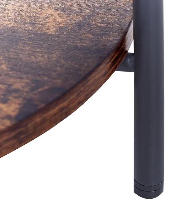 Mesa de apoio em metal preto e castanho escuro ⌀ 41 cm BORDEN Beliani