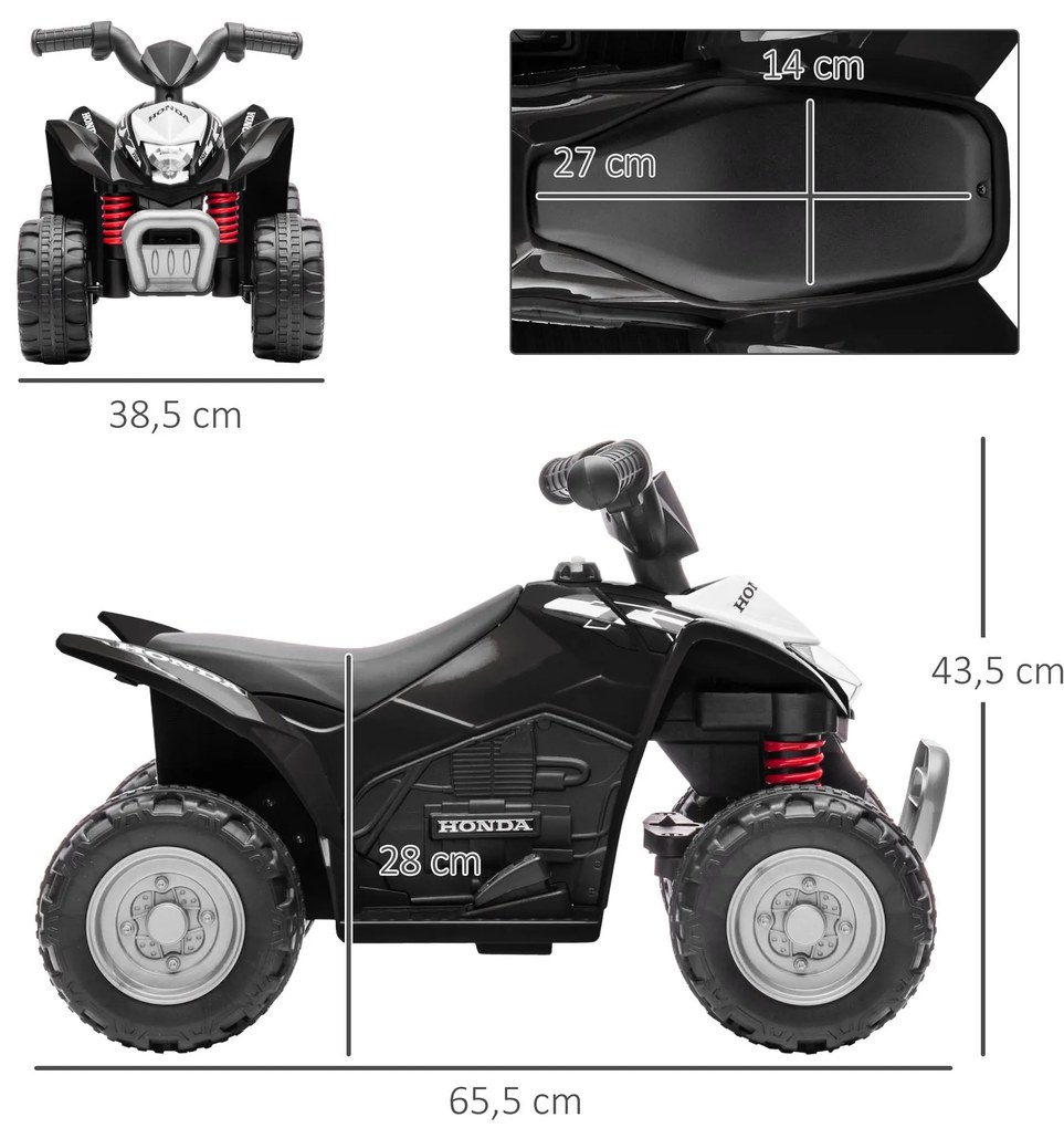 AIYAPLAY Quadriciclo Elétrico HONDA para Crianças de 18-36 Meses Quadr