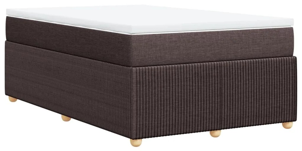 Cama boxspring com colchão 120x190 cm tecido castanho-escuro