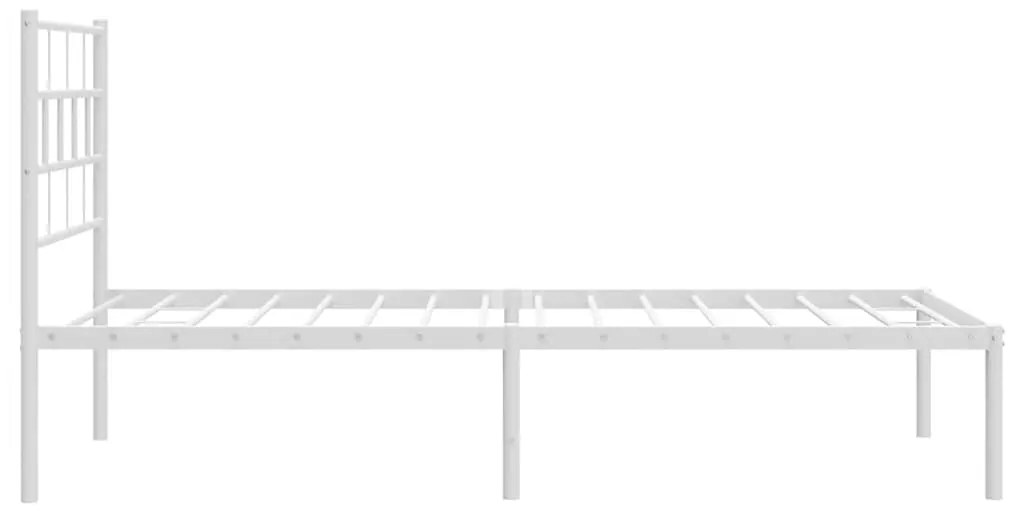 Estrutura de cama com cabeceira 100x200 cm metal branco