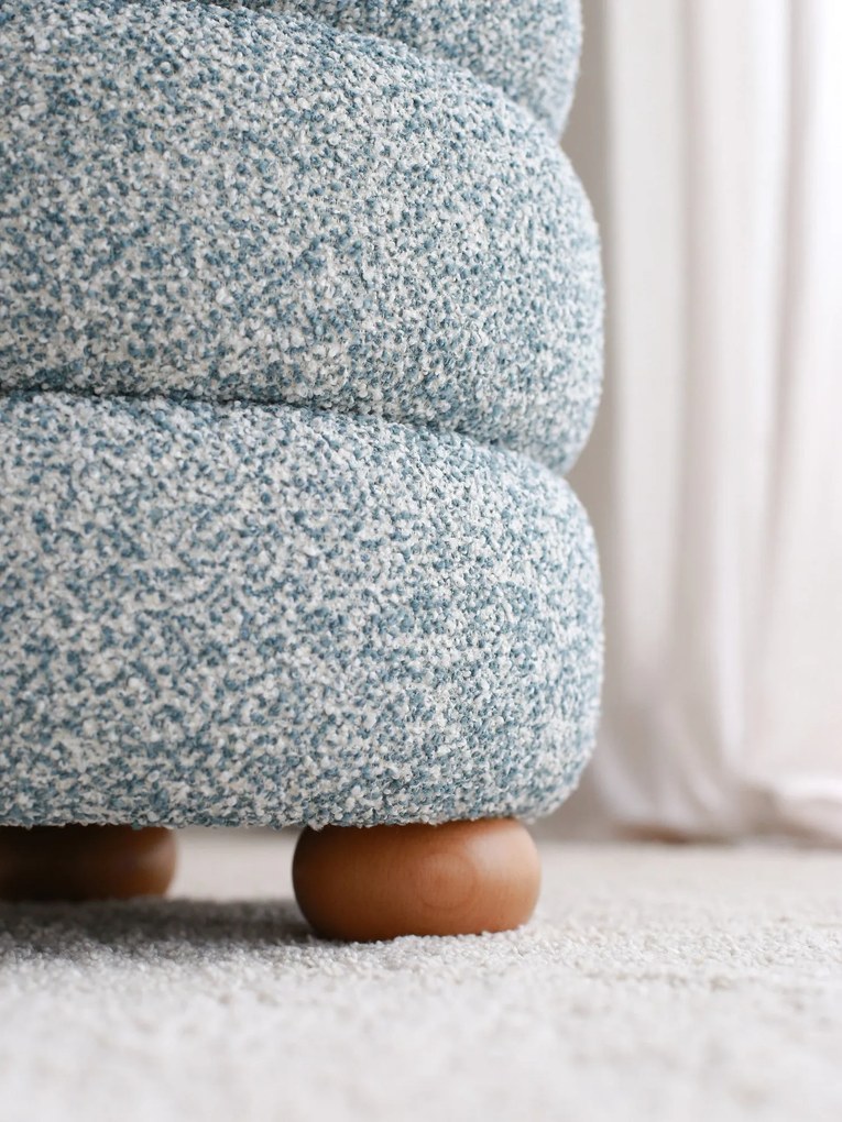 Pouffe Boumy – Azul Cinza – 42x44x42 cm