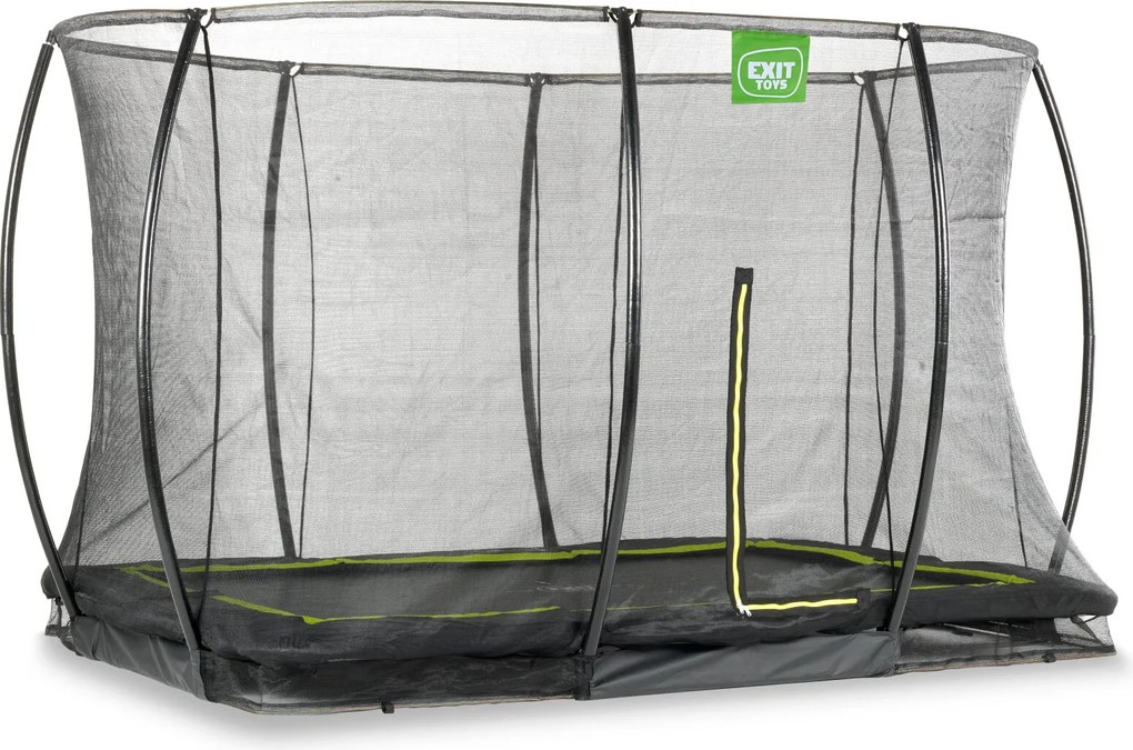 Trampolim retangular de solo Silhouette 214 x 305 cm com rede de segurança - preto