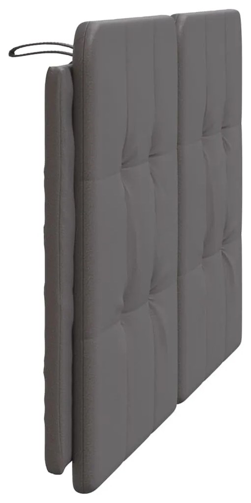 Almofadão de cabeceira 140 cm couro artificial cinzento