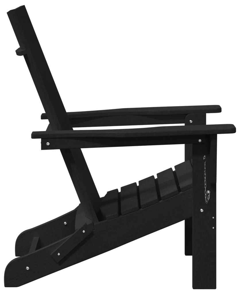 Cadeira Adirondack Dobrável Preta 74.5x80.5x90 cm HDPE