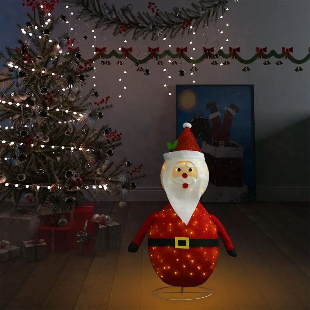 Pai Natal decorativo com luzes LED tecido de luxo 90 cm