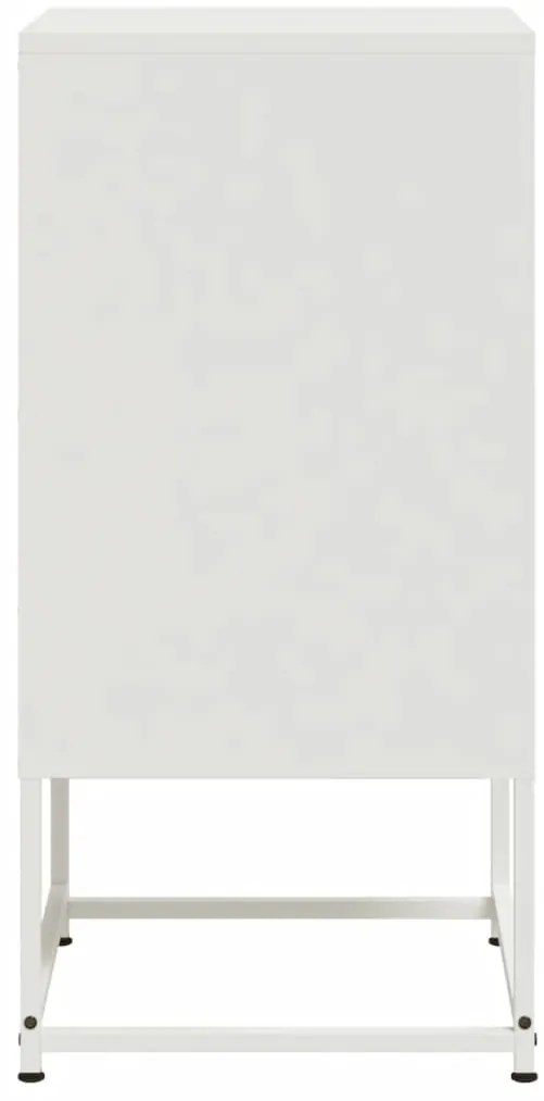 Mesas de cabeceira 2 pcs 36x39x78 cm aço branco