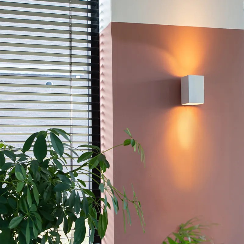 Candeeiro de parede moderno branco quadrado 2 luzes - Sandy