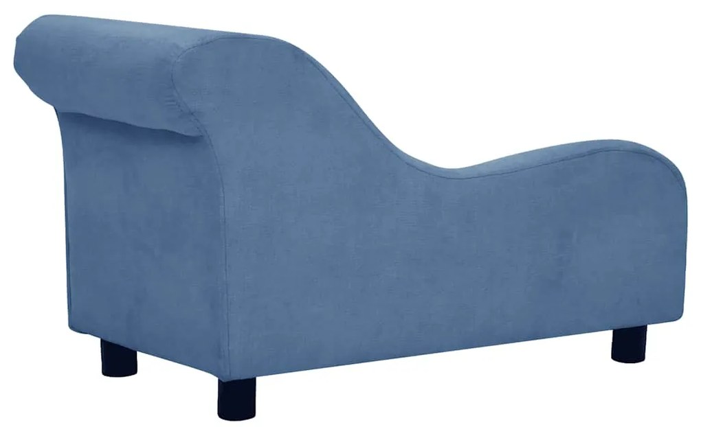 Sofá para cães com almofada 83x44x44 cm pelúcia azul