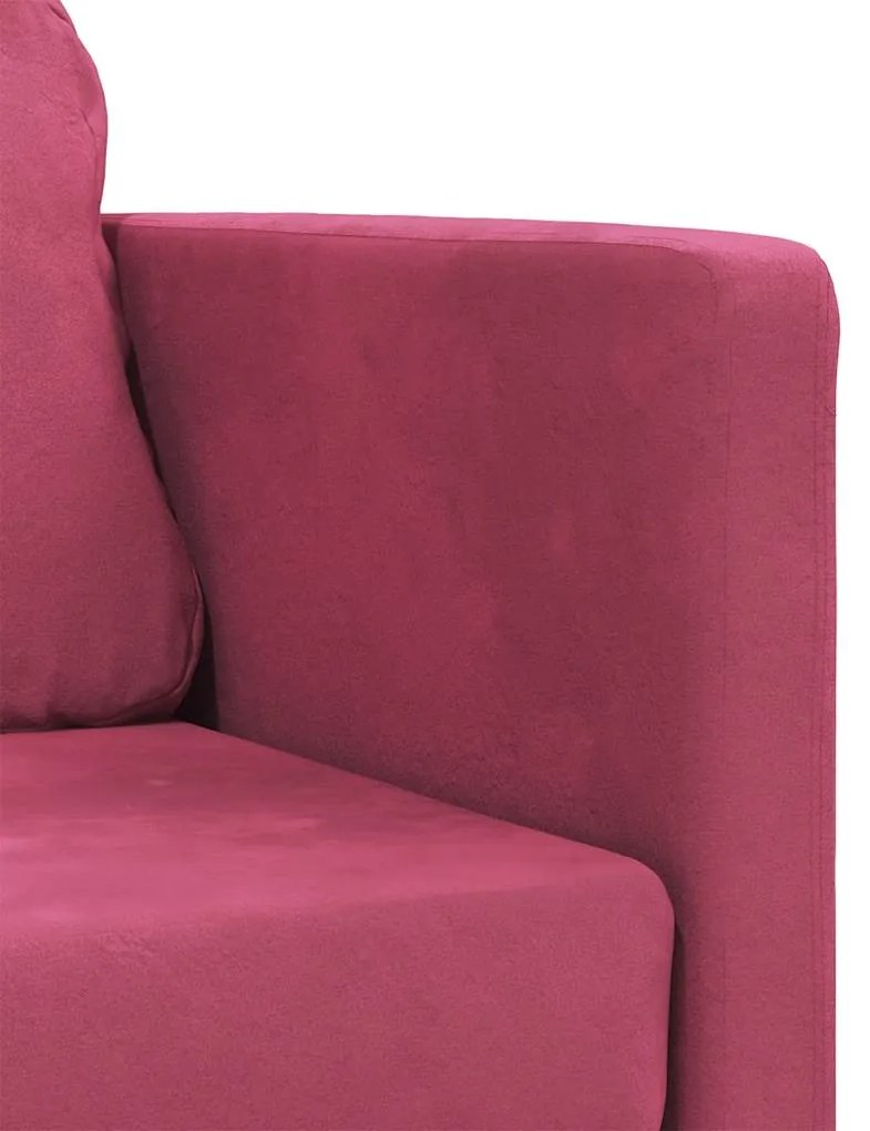 Sofá-cama sem pés 122x204x55 cm veludo vermelho tinto