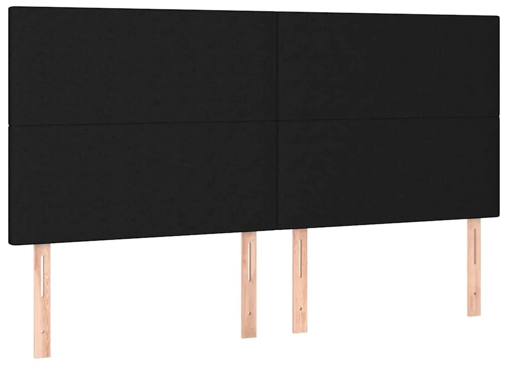 Cama com molas/colchão 160x200 cm tecido preto