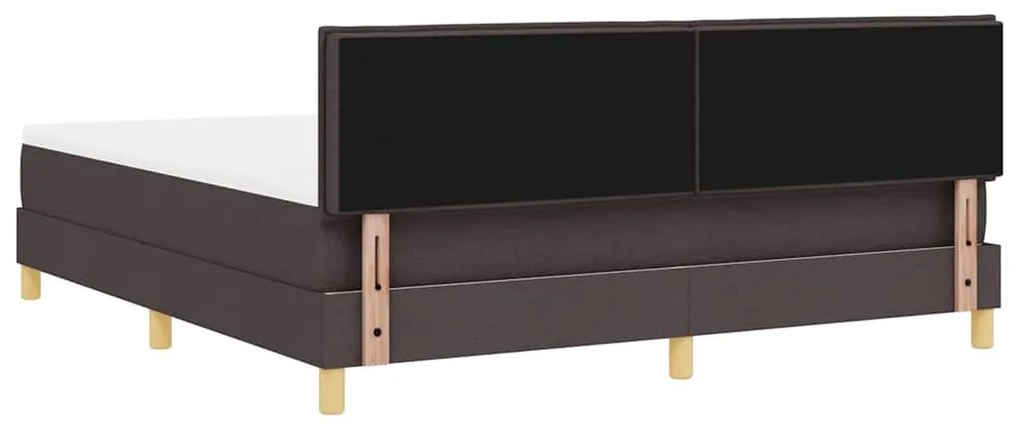 Cama Box Spring com Colchão Marrom Escura 180x200 cm Tecido