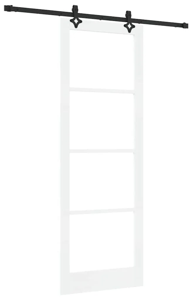 Porta Deslizante vidaXL com Conjunto de Hardware "ORKDAL" Branco Madei