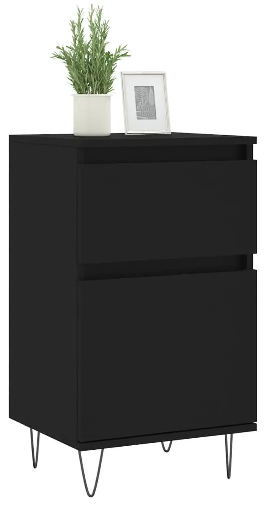 Aparadores 2 pcs 40x35x70 cm derivados de madeira preto