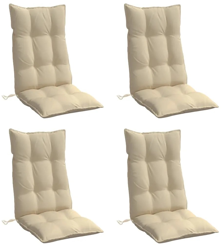 Almofadões p/ cadeira encosto alto 4 pcs tecido oxford bege