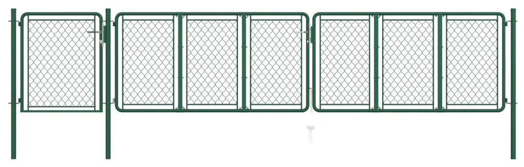 vidaXL Portão de jardim 75x495 cm aço verde